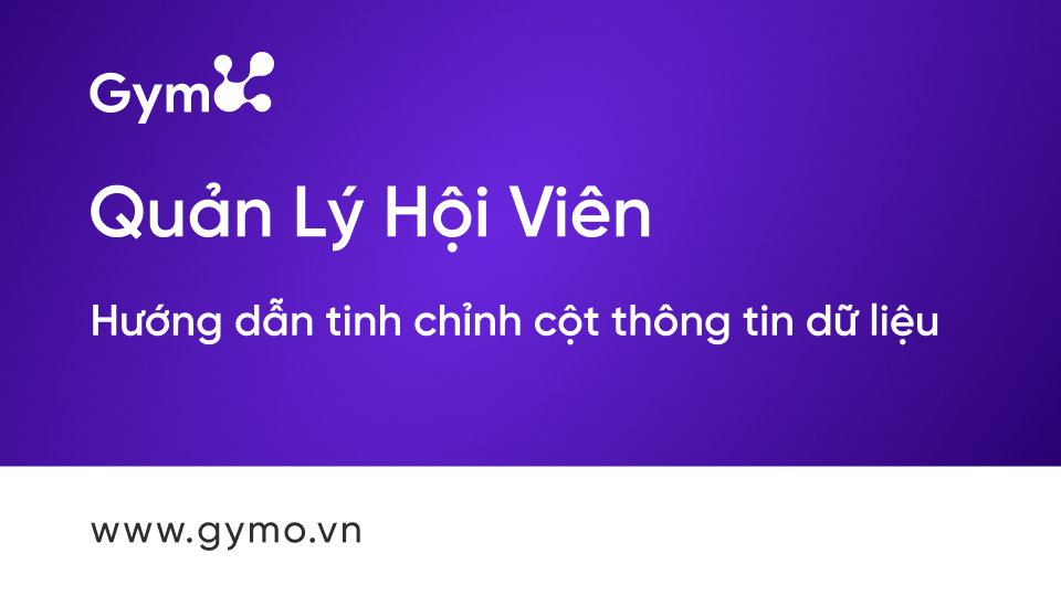 Hướng dẫn tinh chỉnh cột thông tin dữ liệu